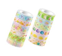 TOGEVAL 12 Rolls Easter Egg Washi Tape Set Decorative Adhesive Tape for DIY Scrapbooking Journal Planner Craft Supplies for Arts and Crafts