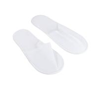 TOGEVAL 12Pairs Disposable Non-slip Spa Slippers for Hotel Home Salon Use Soft Comfortable White Guest Shoes with Sole and Cardboard Insole for Travel and Short-term Stay