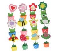 TOGEVAL 12Pcs Cartoon Picture Holders Clips for Memo Photos Wooden Design Random Styles for Parties Banquets