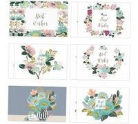 TOGEVAL 12pcs Floral Pattern Greeting Cards Smooth Paper for Writing Wishes Blessing Cards for Thanksgiving Birthday Wedding Graduation and Party Celebration Includes Designs