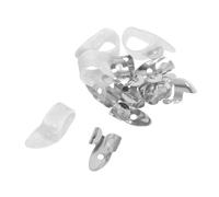 TOGEVAL 12Pcs Guitar Thumb Index Finger Picks Set with White Celluloid Thumb Picks and Silver Metal Finger for Acoustic Guitar Banjo Ukulele and Electric Bass