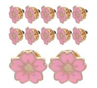 TOGEVAL 12pcs Japanese Cherry Blossom Alloy Brooch Pins for Women Cute Kawaii Bag and Clothing Accessories Secure Fastening Fashionable Badge for Uniforms and Casual Wear