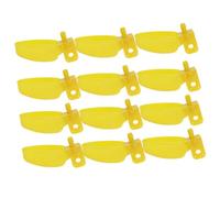 TOGEVAL 12pcs Large Yellow Automatic Quail Water Bowl for Birds and Pigeons Plastic Drinking Feeder Right Side Design for Birdcages and Poultry Fountains Easy to Clean and Suitable for