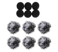 TOGEVAL 12PCS Lavalier Microphone Windscreen with Furry Wind Muffs and Sponge Covers Wind Noise Reduction Lapel Mic Cover for Mini Wireless Microphones Easy Install Protective Accessories