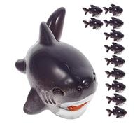 TOGEVAL 12pcs Mini Shark Figurines Cartoon Style Tiny Resin Shark Models Realistic Ocean Animal Statues for Garden Fairy Micro Landscape Home Decor