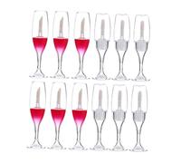 TOGEVAL 12pcs Mini Wine Glass Lip Gloss Tubes Refillable Portable Lipstick Containers for Lip Oil Liquid and Dye Cosmetics Plastic Makeup Bottles with Caps Reusable Travel-friendly Design