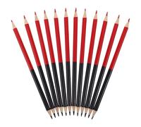 TOGEVAL 12pcs Red and Blue Wood-cased Carpenter Pencils for Marking and Sketching, Pre-sharpened Erasable Artist Pencils for Construction and Art Supplies