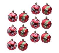 TOGEVAL 12pcs Shatterproof Christmas Ball Ornaments Red Plastic Baubles Lightweight Hanging Decorations for Xmas Tree Holiday Party Wedding Seasonal Tree Decor