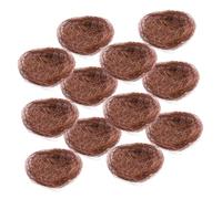 TOGEVAL 12pcs Simulated Bird Nests Bird Eggs Decorative Birdcage Accessories Natural Rattan Material Brown Colour for Garden and Wild Nesting