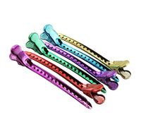 TOGEVAL 12Pcs Stainless Steel Duck Bill Hair Clips Durable Metal Hairpins for Salon Home Use for Securing Braids Styling Travel Friendly Hairdresser Tools Random Color