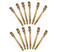 TOGEVAL 12PCS Stainless Steel Hair Fixing Clips Professional Hairdressing Section Clamps No Slip Styling Tools for Salon and Home Use