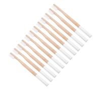 TOGEVAL 12pcs Travel Tooth Brush Convenient Tooth Brush Toothbrush Hotel Portable Toothbrush White Bamboo Hotel Extra Soft Bristle Adult Bamboo