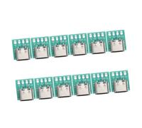 TOGEVAL 12pcs USB C Female Connector Board DIY Kit with Pcb Conversion for Stable Serial Data Transmission USB Type C Splitter Panel