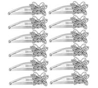 TOGEVAL 12pcs Vintage Rhinestone Butterfly Hair Clips Sparkling Metal Snap Side Clips for Women Wedding Hair Accessories for Thick
