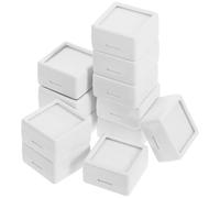 TOGEVAL 12Pcs White Jewelry Display Boxes with Glass Lids, 3Cm Sponge Rings and Gems Holder Cases for Jewelry Storage, Trade Show Presentation, Earrings and Coins Organizer