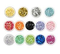 TOGEVAL 14 Colors Star Glitter Nail Charms Set DIY Nail Art Decorations with Sequin Stars for Hand and Foot Care Loose Glitter Accessories for Creative Manicures