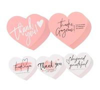 TOGEVAL 150pcs Heart Shaped Thank You Tags for Gifts and Party Favors Pink Hanging Labels with Elegant Design for Weddings Small Business Bridal Showers Birthdays Showers Bulk Pack