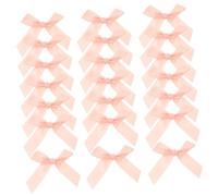 TOGEVAL 150PCS Pink Handmade Chinlon Ribbon Twist Tie Bows for Wrapping DIY Crafts Party Decorations Shower Reusable Mini Ribbon Craft Bows for Halloween and Wedding Presents