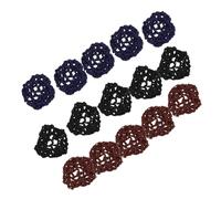 TOGEVAL 15pcs Crochet Ballet Hair Nets for Nurses and Dancers Elastic Breathable Bun Covers with Reinforced Hold Lightweight Silk Yarn Snood for Professional Women in Healthcare and