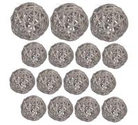 TOGEVAL 15pcs Light Grey Wicker Rattan Balls Hanging Vine Ball Decorations for DIY Craft Christmas Tree Ornaments Kindergarten Hotel Bar Home Wall and Door Decor