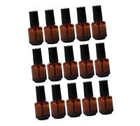 TOGEVAL 15Pcs Nail Polish Bottles Cylindrical Glass Vials 7Ml Air-Tight Containers with Brush Cap for DIY Mixing and Creating New Nail Polish Colors or Textures