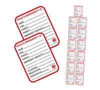 TOGEVAL 15pcs Red Emergency Car Medical Information Stickers for Reliable Adhesive Safety Labels for Auto Identification Visible Remarkable Alert Tags