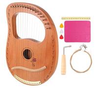 TOGEVAL 16-string Lyre Harp Wooden Portable Harp Delicate String Instrument Natural Wood Color Suitable for Beginners and Travel Use