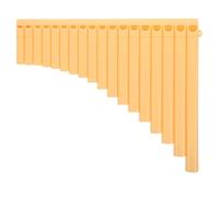TOGEVAL 16-Tube Yellow Panpipe Folk Instrument for Beginners - Chinese Traditional Pan Flute for School, Teaching, and Stage Performance