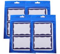 TOGEVAL 160pcs White Name Tags Stickers with Blue Border Paper Adhesive Label Stickers for Office School Home Use and Write Name Labels for Bottles Clothes Folders