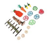 TOGEVAL 16pcs Bunny Chew for Rabbits Guinea Pigs Hamsters Rats Grinding Chewing Blocks Pet Supply to Reduce Boredom and Promote Dental Health