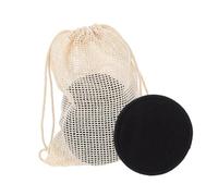 TOGEVAL 16pcs Reusable Bamboo Makeup Remover Pads with Cotton Mesh Bag Washable Facial Cleansing Pads for Deep Pore Cleansing and Oil Control Soft Black Fiber for Gentle Makeup Removal