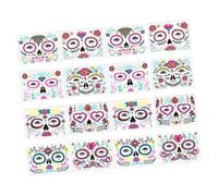 TOGEVAL 16sheets Fluorescent Face Patch Halloween Sticker Temporary Facial Tattoo for Boys and Girls Make up Neon Party Body Art Decal DIY