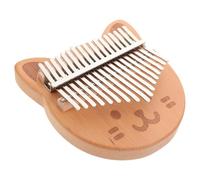 TOGEVAL 17-note Small Thumb Piano Kalimba for Beginners, Portable Beech Wood Finger Piano Instrument with Cat Design, Miniature Handheld Music Instrument for Boys and Girls and Toddlers