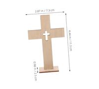 TOGEVAL 18pcs Unfinished Wooden Crosses DIY Craft Small Standing Cross Ornaments for Easter Baptism Church Wedding Home Decor Portable Religious Keepsake
