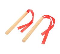 TOGEVAL 1pair Wooden Rhythm Sticks Red Ribbon Practical Musical Percussion Instrument for Boys and Girls Musical Skills and Creativity Classical Wood Claves
