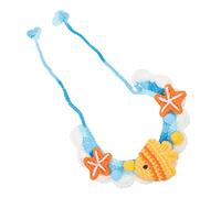 TOGEVAL 1pc Adjustable Knitted Cat Collar Cartoon Fish Design Lightweight Woolen Yarn Pet Accessory for Kittens and Cats for Photography and Dressing up Your Feline Friend