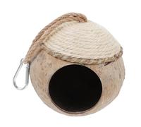 TOGEVAL 1pc Natural Coconut Shell Small Pet Nest for Parakeet Squirrel House Cockatiel Nesting Box