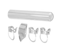 TOGEVAL 1set Guitar Slide with Thumb Finger Picks Medium Metal Slide Bar Elegant Silver Finish for Electric Acoustic and Bass Guitars Includes Fingerpicks for Enhanced Performance