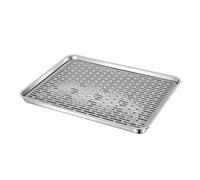TOGEVAL 1set Stainless Steel Double-layer Tea Serving Tray Draining Rack Teapot Holder for Afternoon Tea Party Banquet Home Use Easy to Clean