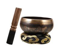 TOGEVAL 1set Tibetan Singing Bowl with Mallet Pad Meditation Bowl for Yoga Sound Healing and Home Decor for Mindfulness and Prayer Practices