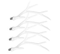 TOGEVAL 2 Pairs 17cm Flocked Simulation Deer Antler Headpieces DIY Craft Accessories Christmas Reindeer Antlers Headband Ornaments for Holiday Decoration