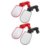 TOGEVAL 2 Pairs Bike Rearview Mirrors Flat Handlebar Mount for Mountain Cycling Blast Resistant with Clear Wide View Easy Installation Dual Color Red Black Sports Bike Accessory