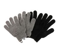 TOGEVAL 2 Pairs Exfoliating Bath Gloves with Hanging Ring Body Scrub Wash Mitts for Gentle Deep Cleaning Dead Skin Removal and Skin Revitalization Suitable for Daily Shower Use