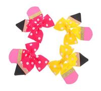 TOGEVAL 2 Pairs Flower Bow Clips for Barrettes Cute Hair Accessories with Pigtail Bows and Bun Holder Easy to Use Hair Clips for Boy Girl