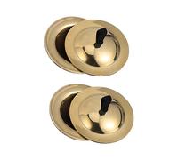 TOGEVAL 2 Pairs Mini Copper Finger Cymbals for Safe Smooth Edges Musical Instrument for Childrens Dance and Entertainment Crisp Sound Random Color