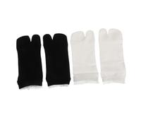 TOGEVAL 2 Pairs Stretchy Toe Socks for Women Casual Cotton Short Socks with Lace Edge Japanese Style Two-toe Design gift for for for for for for for Female Friends