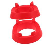 TOGEVAL 2 Pcs Durable Football Kicking Tee and Ball Placement Rack Four Corner Holder Stand for Rugby and Soccer Balls Space Saving Red Display for Youth Adults and Practice Equipment