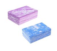 TOGEVAL 2 Pcs High Density EVA Yoga Blocks Camouflage Fitness Bricks Lightweight Anti-slip Surface for Beginners Pilates Stretching and Meditation Support in Purple and Blue