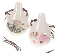 TOGEVAL 2 Pcs Lightweight Ceramic Ocarina Flutes for Beginners and Students Portable Musical Instruments Easy to Learn with Melodious Sound and Practical for Music Practice