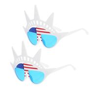 TOGEVAL 2 Pcs Patriotic Party Glasses Fun American Flag Sunglasses for Adults for Independence Day Celebrations Memorial Day Favors Novelty Eyewear for Photo Booth Props
